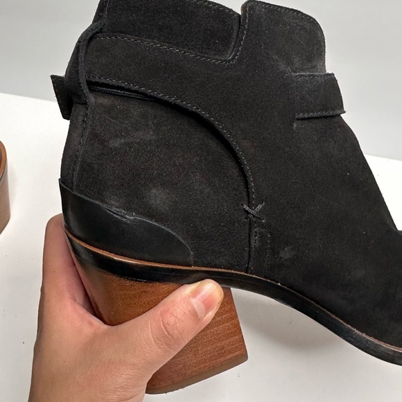Rag & Bone Women's Fashion Boots with Heels Buckles Black Suede Size 38 - Picture 12 of 12